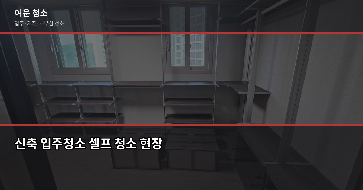 입주청소 꼭 해야 할까요? 셀프 vs 업체 상황별 판단 기준 3