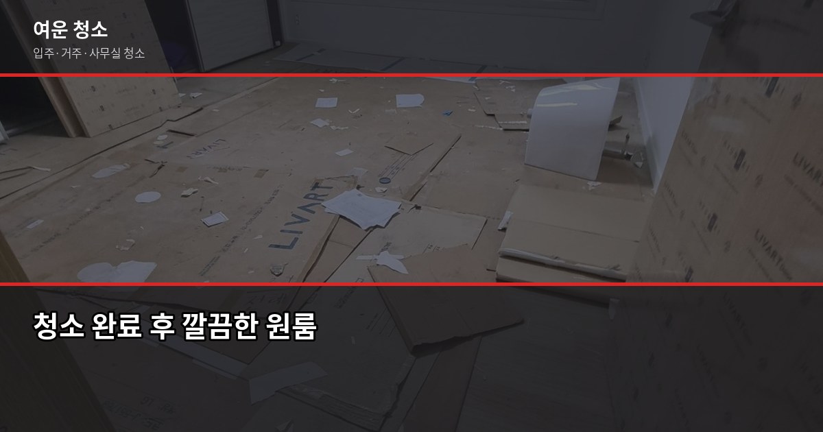 가성비 입주청소, 셀프 vs 업체 뭐가 더 이득일까 4