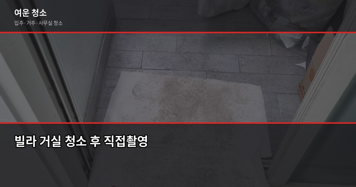 빌라입주청소 비용, 평수별 가격 정리 (ft. 원룸부터 30평대까지) 5
