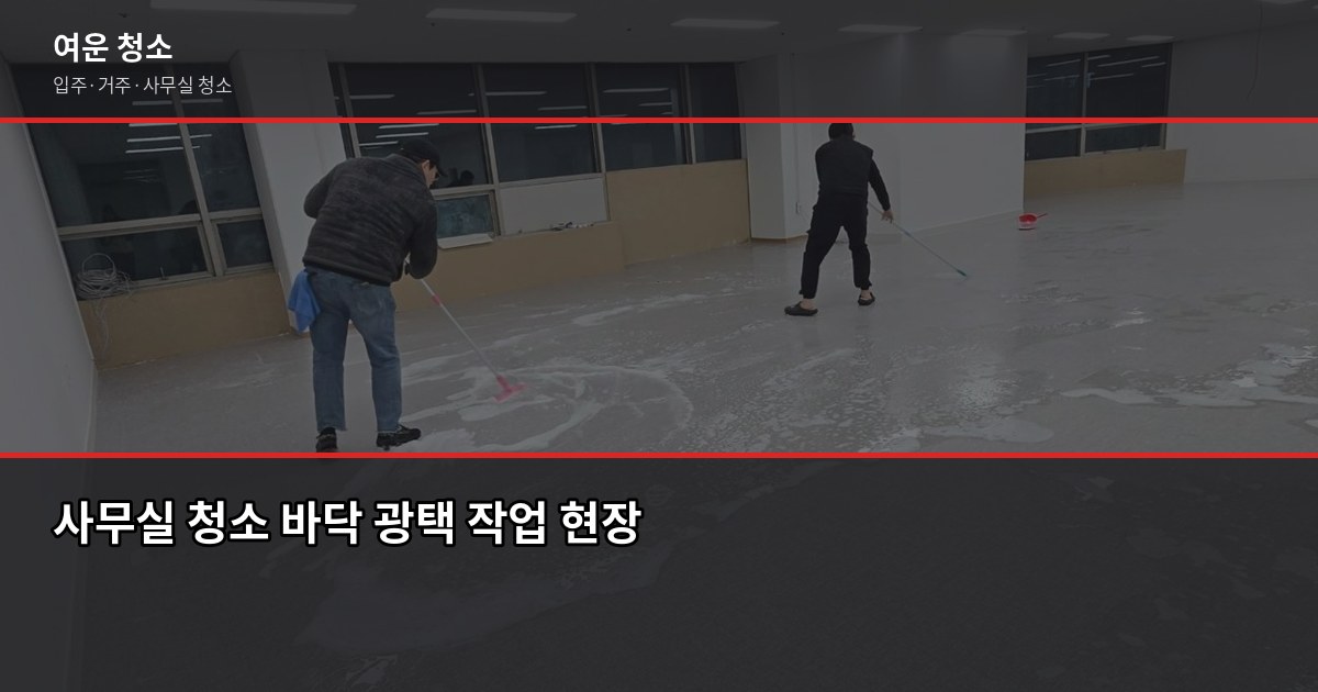 청소비 얼마나 나올까? 원룸부터 사무실까지 유형별 가격 정리 5