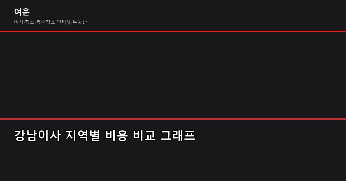 강남이사 비용, 1톤 40만원부터 5톤 150만원까지 평수별 견적 비교 1