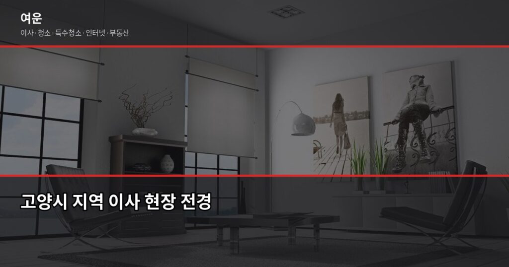 고양시 포장이사 비용, 덕양구·일산 지역별 차이와 절약법 - 고양시 지역 이사 현장 전경