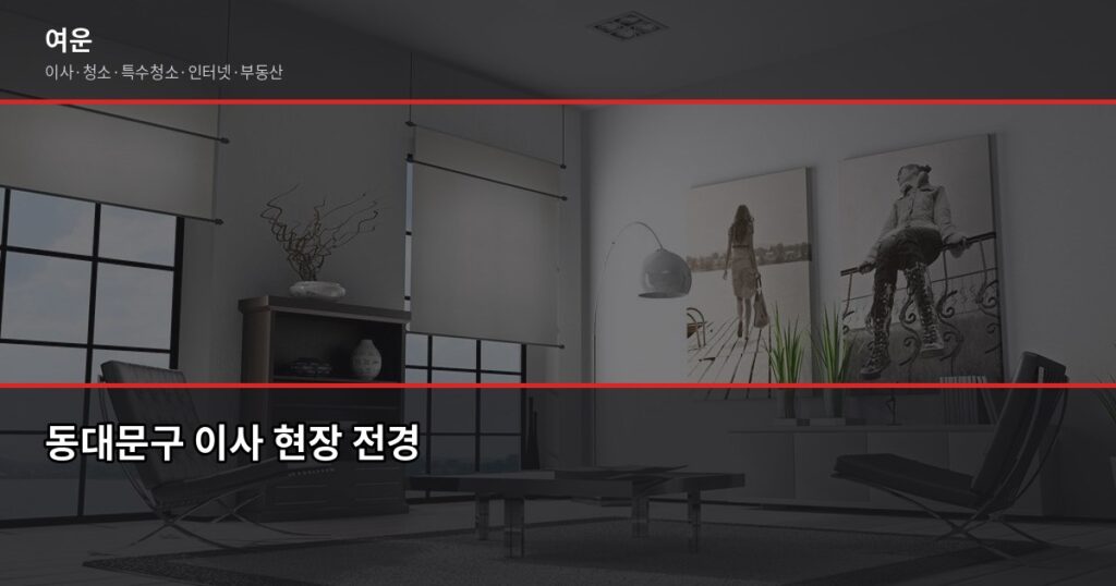 동대문 이사 비용, 1톤부터 5톤까지 평수별 견적 기준 - 동대문구 이사 현장 전경