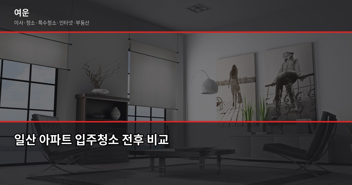 일산 입주청소 비용, 평수별 실제 견적과 선택 기준 1