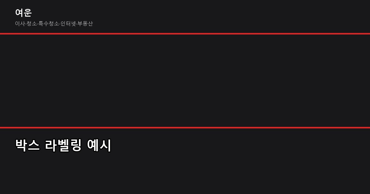 이사 후 정리 꿀팁, 반나절이면 끝납니다 4