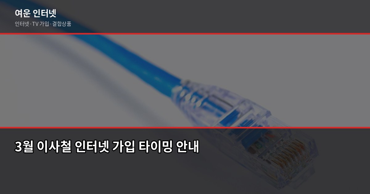 3월 인터넷 가입, 지원금 최대로 받는 타이밍과 확인 사항 1