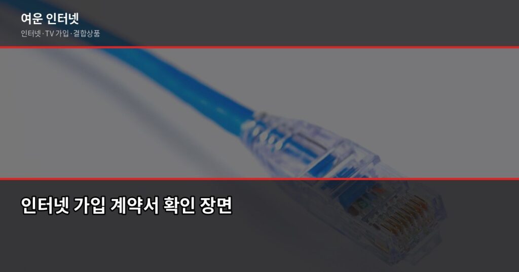 인터넷 가입 후 가장 후회한 한 가지, 약정 전 꼭 확인하세요 - 인터넷 가입 계약서 확인 장면