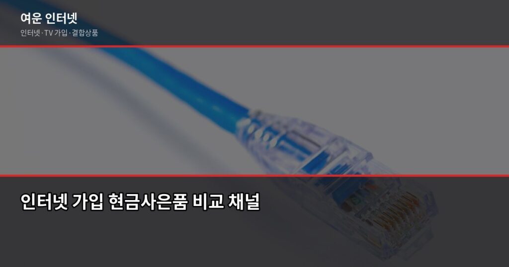 인터넷 가입 현금사은품 받는 법, 최대 48만원 놓치지 않으려면 - 인터넷 가입 현금사은품 비교 채널