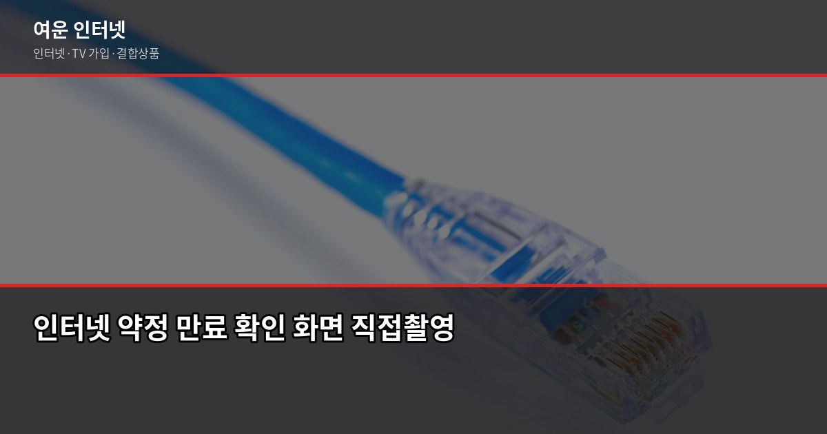 인터넷 약정 만료 후 후회한 한 가지, 위약금 없이 바꾸는 방법 1