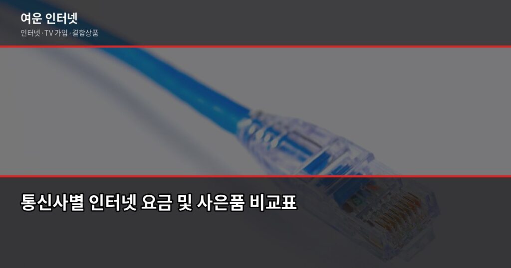 인터넷 어디가 싸나? 통신사별 사은품과 요금 비교 (2026) - 통신사별 인터넷 요금 및 사은품 비교표
