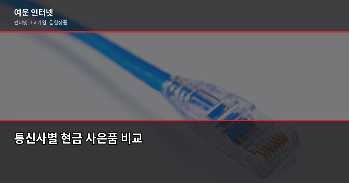 인터넷 갈아탈 때 현금 사은품, 최대 48만원 조건이 이겁니다 1