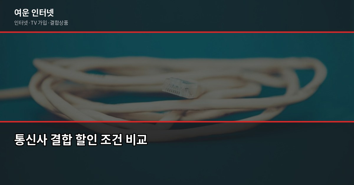 인터넷 요금제 선택 기준, 같은 통신사인데 왜 금액이 달라질까 4