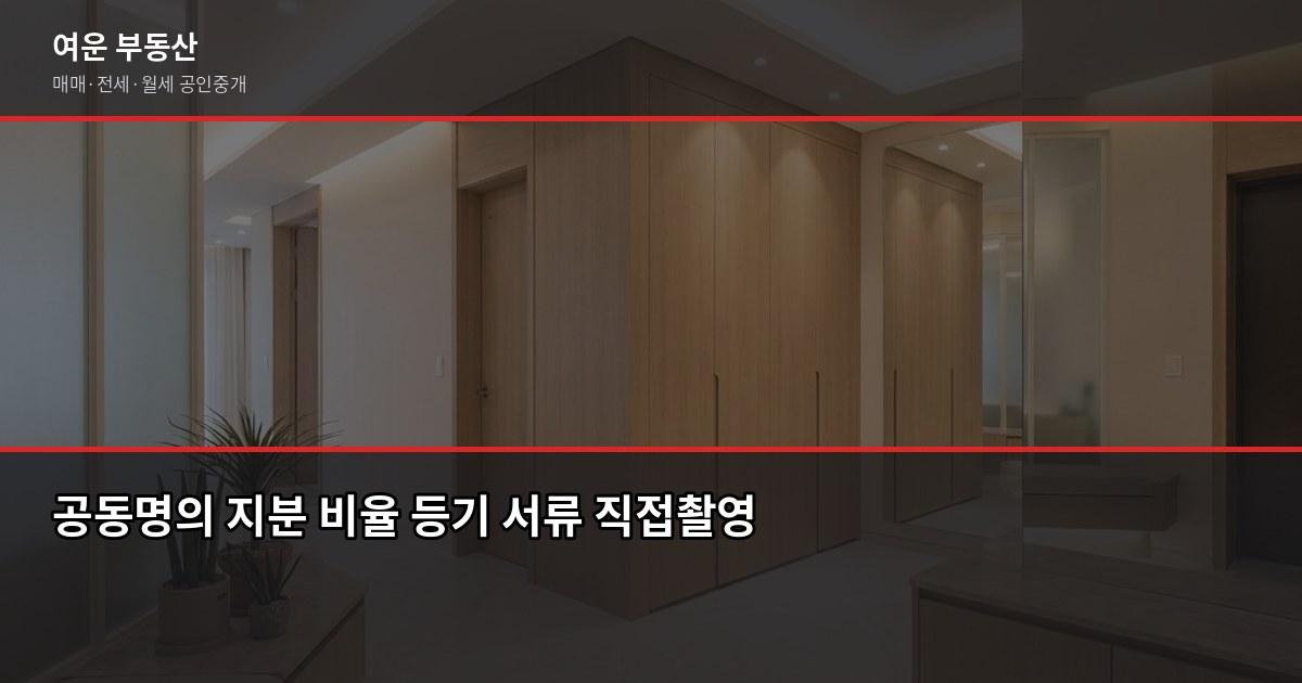 공동명의 부동산 계약, 진행 전에 알아둘 점 2