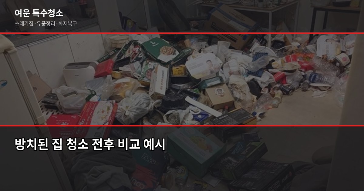 방치된 집 청소 비용, 원룸 80만원부터 시작하는 이유 1