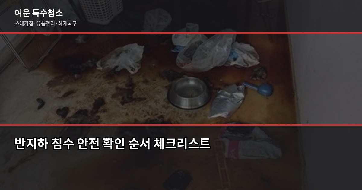 반지하 침수 청소 방법, 직접 해도 될까요? 2
