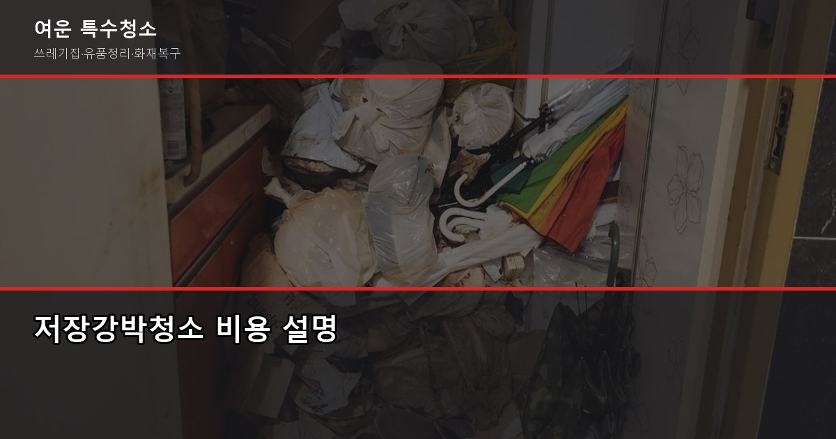 저장강박청소 비용, 신고 방법, 가족 대처법까지 3