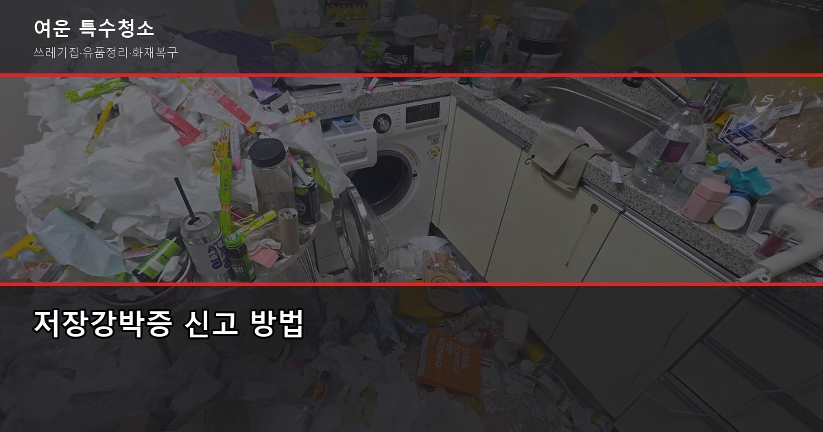 저장강박청소 비용, 신고 방법, 가족 대처법까지 4