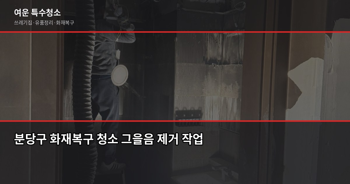 분당구 특수청소, 쓰레기집·고독사·유품정리 비용과 진행 과정 5