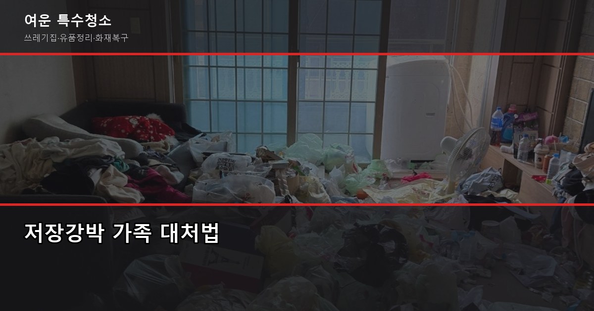 저장강박청소 비용, 신고 방법, 가족 대처법까지 5