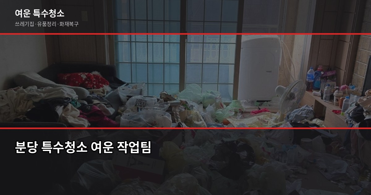 분당 특수청소 추천, 업체 고를 때 꼭 확인할 5가지 7