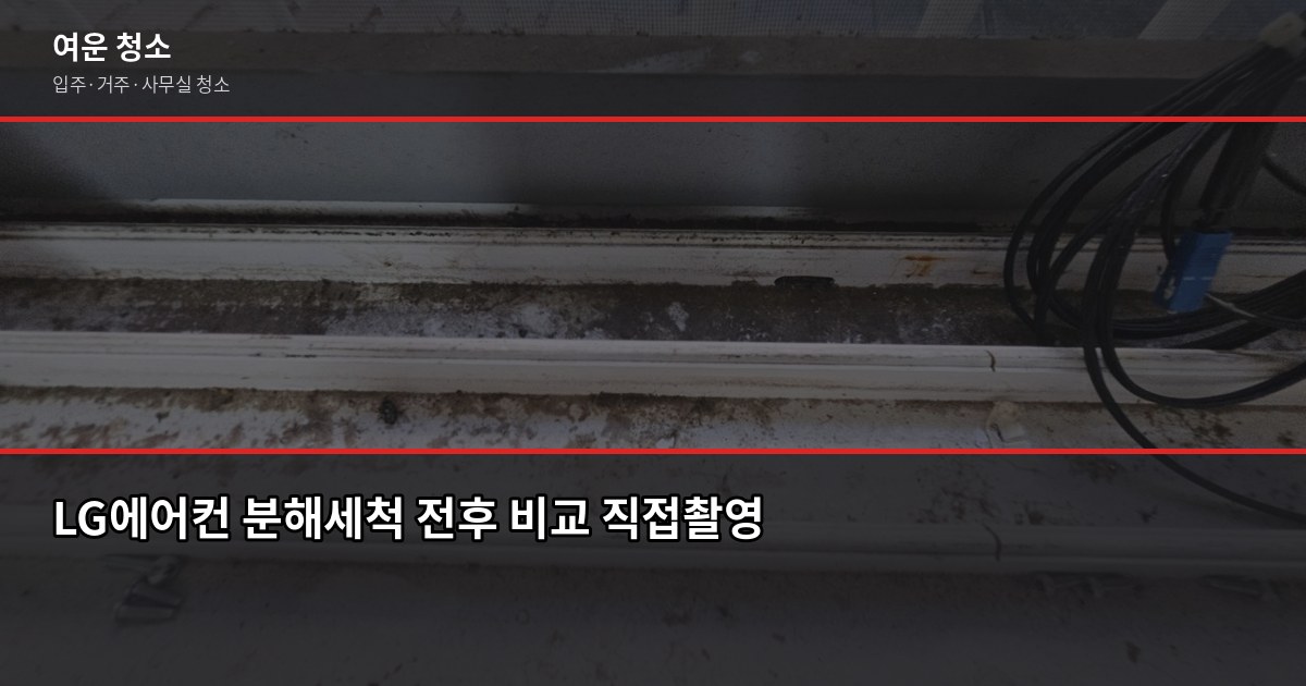 LG에어컨청소 비용과 전문 업체 맡길 때 달라지는 것 1
