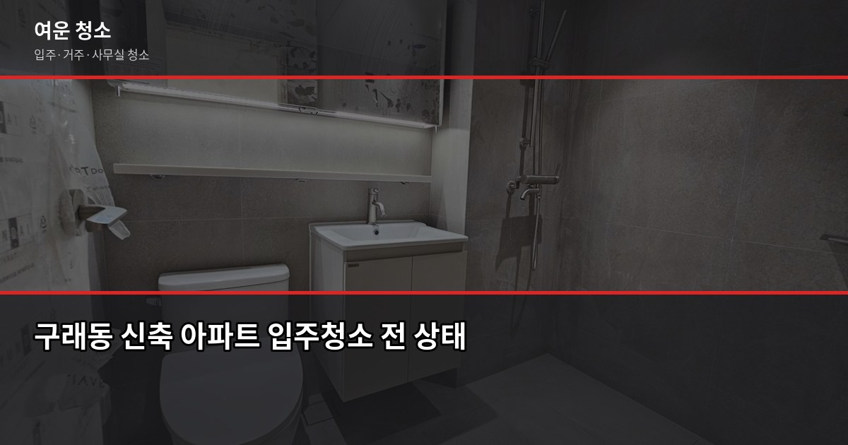 구래동 입주청소 비용, 원룸부터 투룸까지 실제 기준으로 정리 1