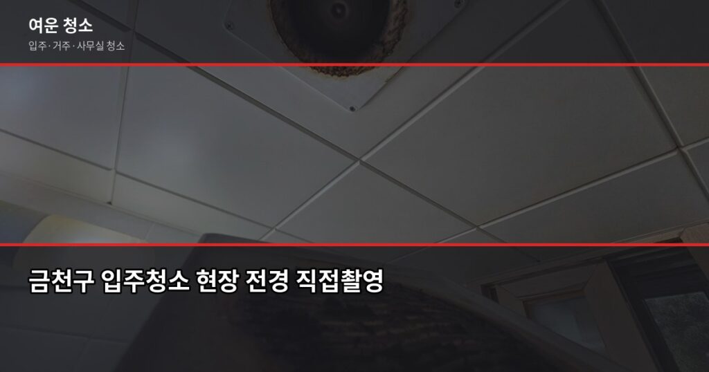 금천구 입주청소 비용, 원룸부터 쓰리룸까지 실제 견적 기준 - 금천구 입주청소 현장 전경 직접촬영