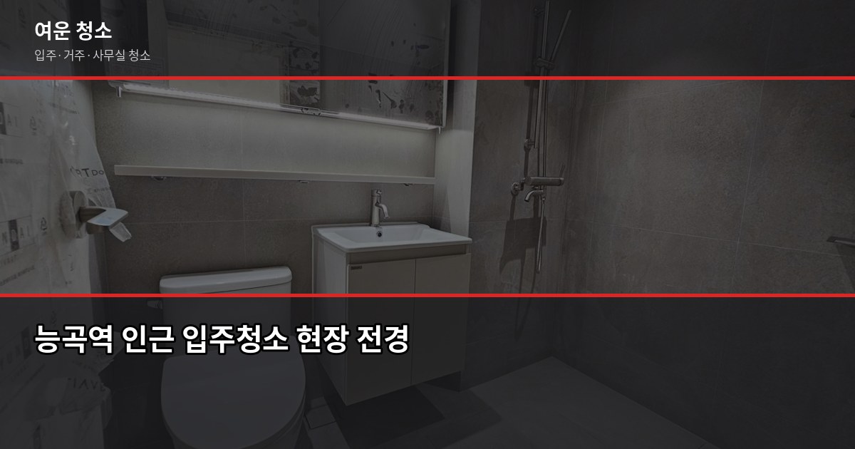 능곡역 청소 비용, 원룸·투룸·아파트 평수별 실제 견적 1