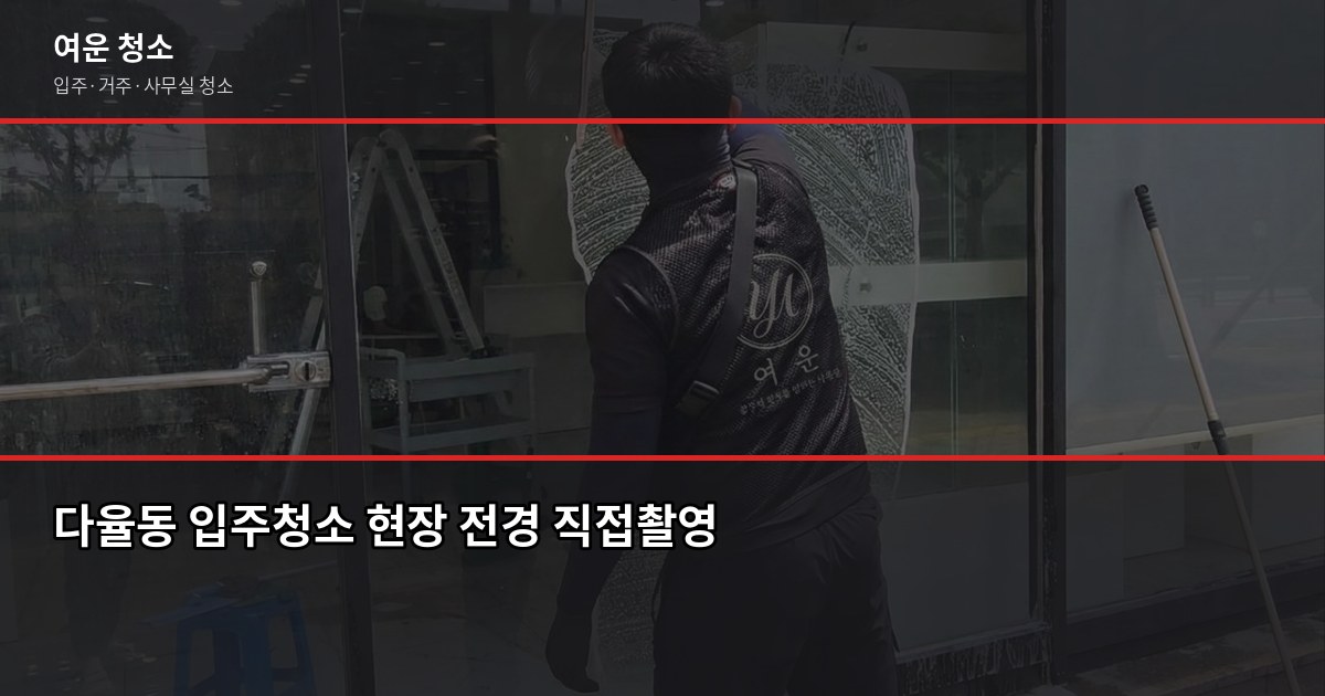 다율동 청소 비용, 입주청소부터 거주청소까지 유형별 정리 1