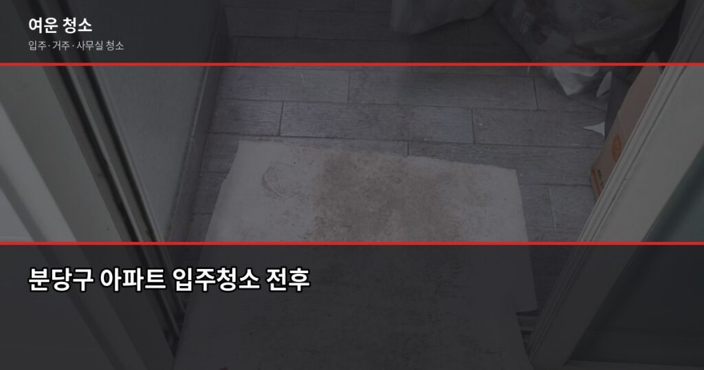 분당구 청소 비용, 입주·거주 유형별로 얼마나 차이 날까 - 분당구 아파트 입주청소 전후