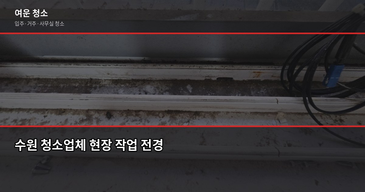 수원 청소업체 고를 때 확인해야 할 것들, 직접 현장에서 보니 달랐습니다 1