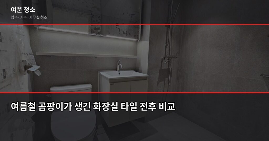 여름 곰팡이 예방 청소법, 집에서 바로 할 수 있는 방법 - 여름철 곰팡이가 생긴 화장실 타일 전후 비교