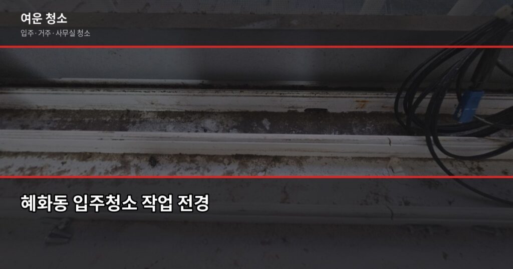 혜화 입주청소 비용과 신청 방법, 원룸부터 쓰리룸까지 - 혜화동 입주청소 작업 전경