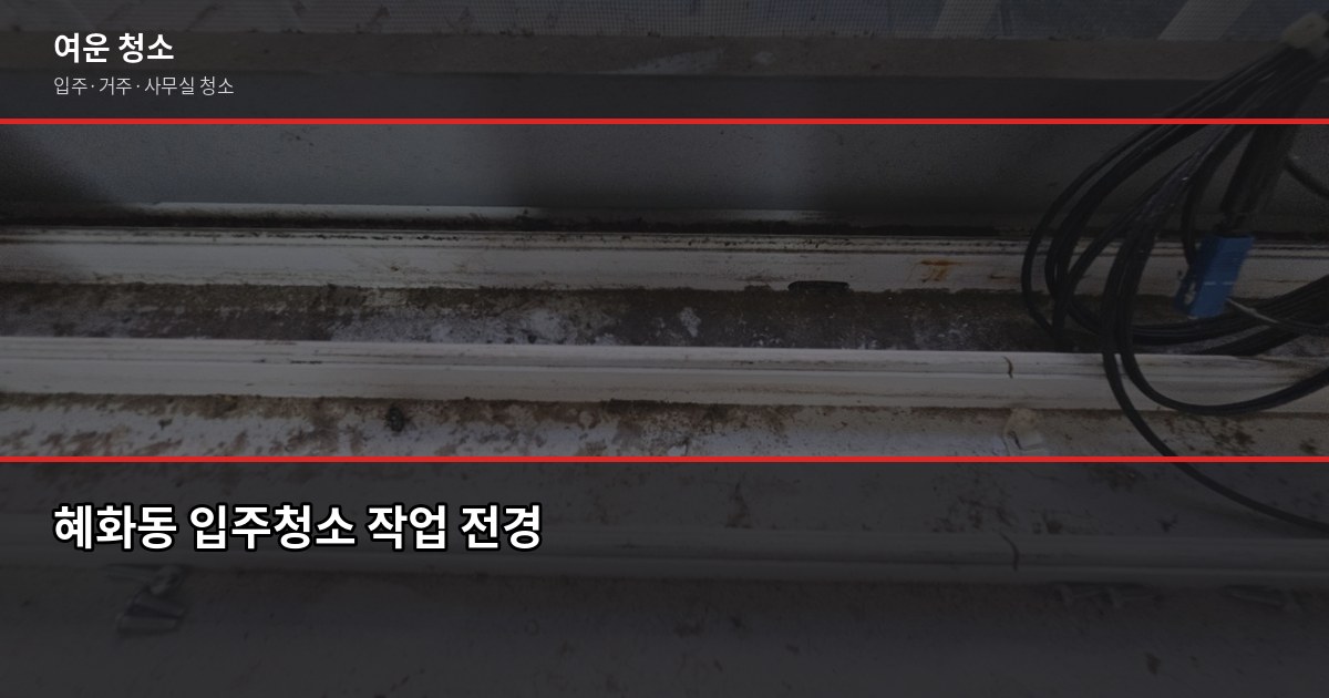 혜화 입주청소 비용과 신청 방법, 원룸부터 쓰리룸까지 1