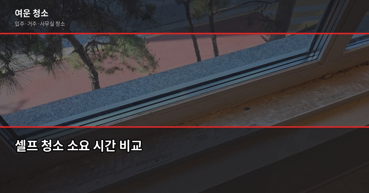 입주청소 셀프 vs 업체 비용 비교, 어느 쪽이 진짜 저렴할까 2