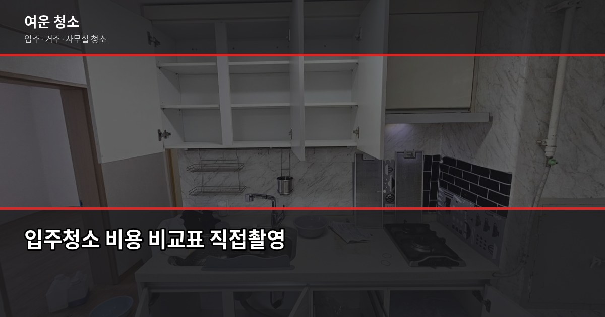 안성 입주청소 비용, 원룸부터 쓰리룸까지 평형별로 2
