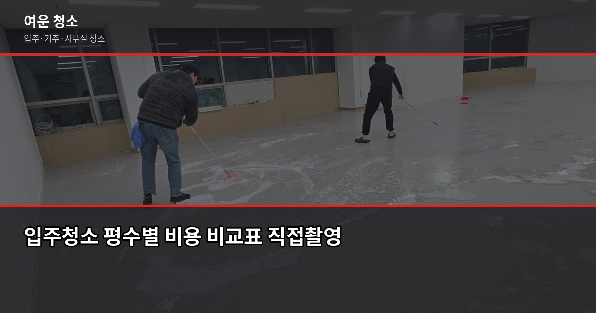 운정 입주청소 비용, 원룸·투룸·쓰리룸 실제 견적 비교 2