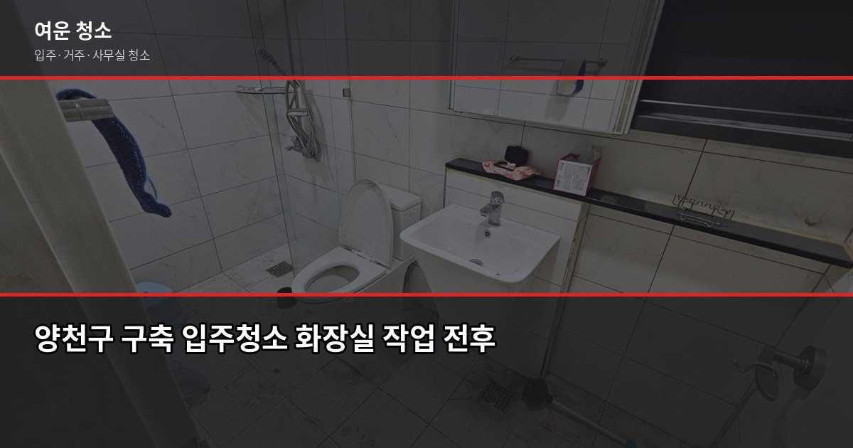 양천구 입주청소 비용, 원룸부터 쓰리룸까지 실제 견적 기준으로 3