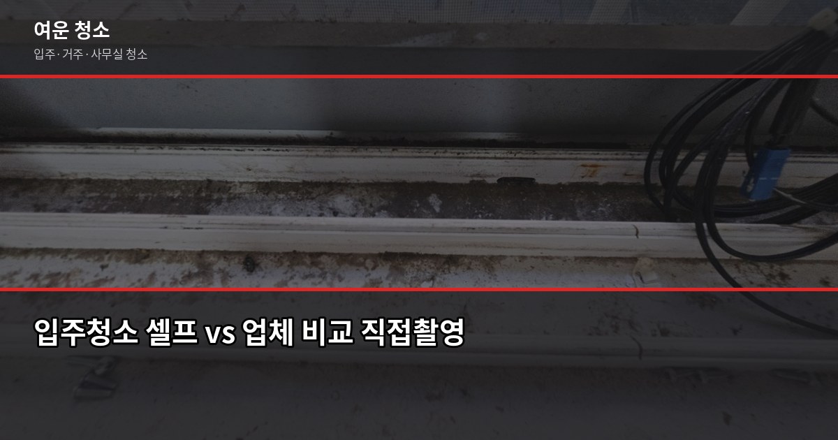 금천구 입주청소 비용, 원룸부터 쓰리룸까지 실제 견적 기준 3