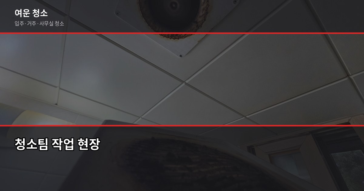 대림동 청소 업체 고를 때 꼭 확인할 것들, 입주·거주청소 비용까지 4