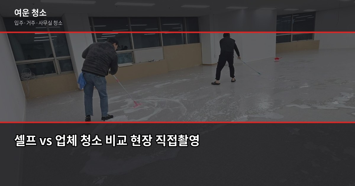 다율동 청소 비용, 입주청소부터 거주청소까지 유형별 정리 5