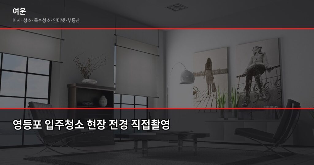 영등포 입주청소 비용, 평수별로 얼마나 나올까 - 영등포 입주청소 현장 전경 직접촬영