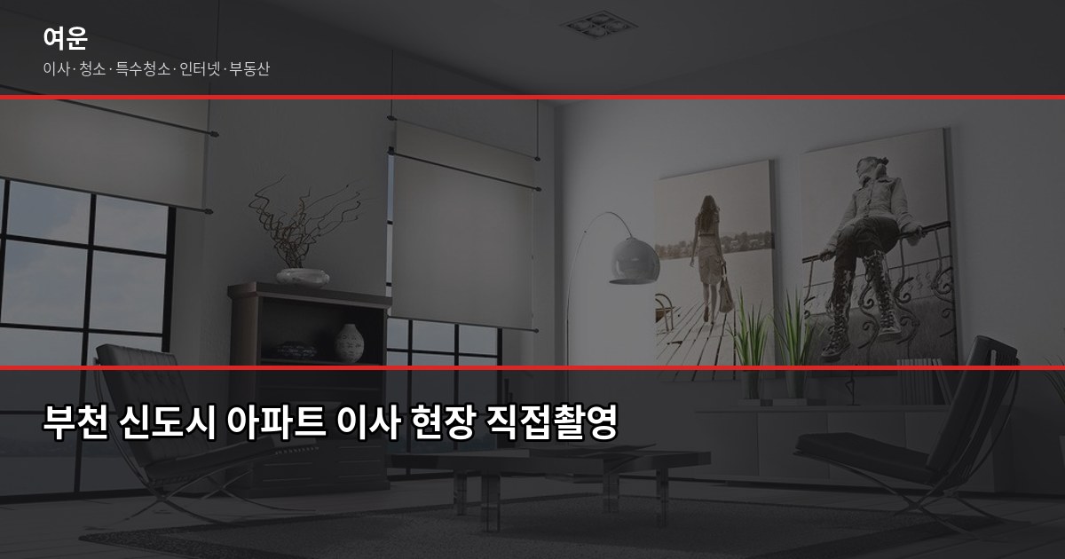 부천 포장이사 비용, 평수별 견적과 절약 포인트 4