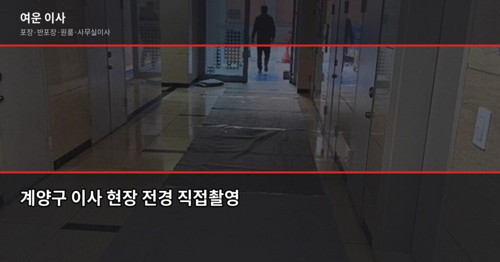 인천 계양구 이사 추천, 포장·반포장·일반 중 뭐가 맞을까 - 계양구 이사 현장 전경 직접촬영