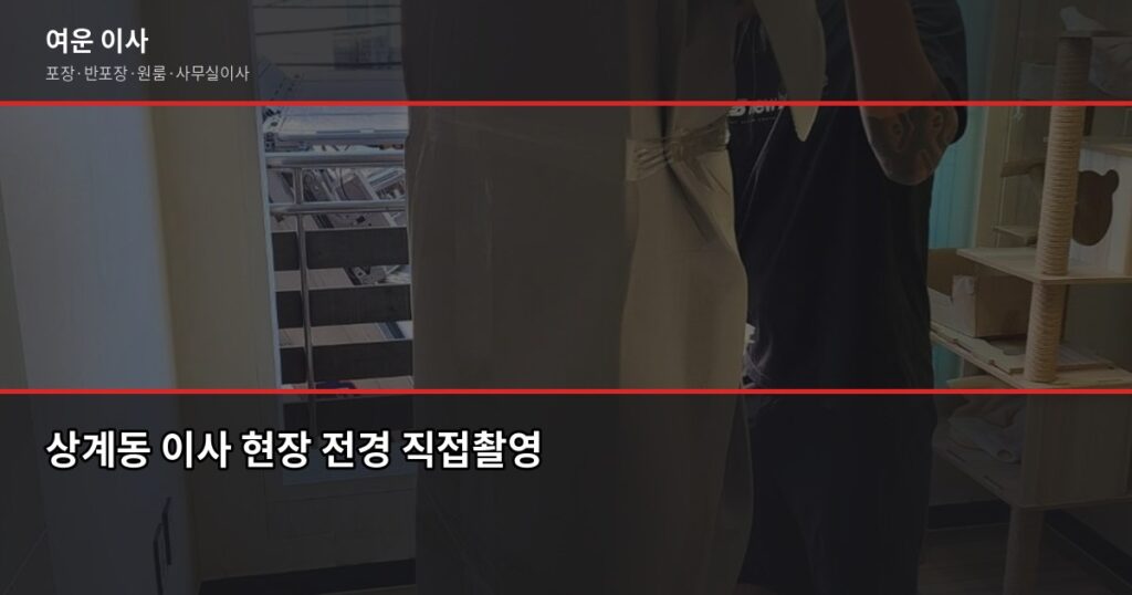 상계동 이사비용, 방식별 견적과 절약 포인트 - 상계동 이사 현장 전경 직접촬영