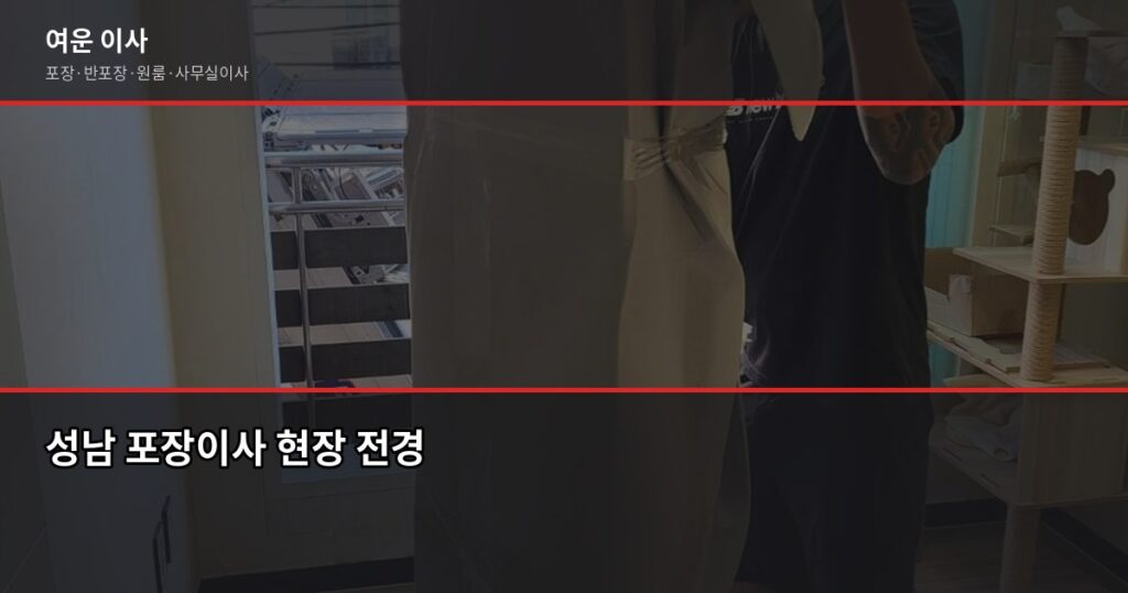 성남 포장이사 비용, 1톤부터 5톤까지 평수별 견적 비교 - 성남 포장이사 현장 전경