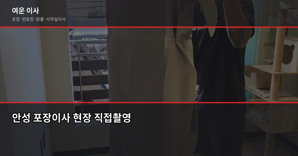 안성 포장이사 비용, 1톤부터 5톤까지 견적 기준 정리 1