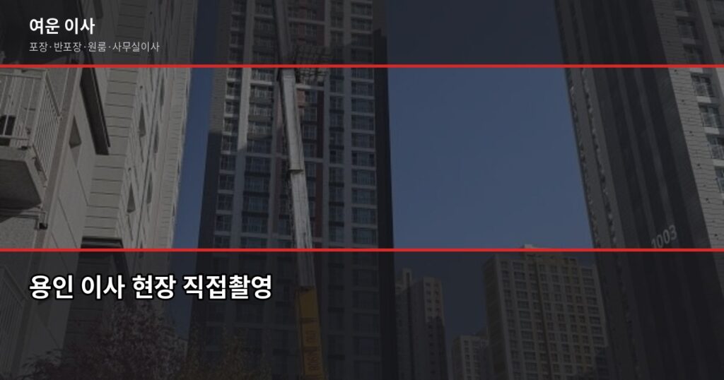용인이사업체, 포장·반포장·일반이사 비용과 업체 고르는 법 - 용인 이사 현장 직접촬영