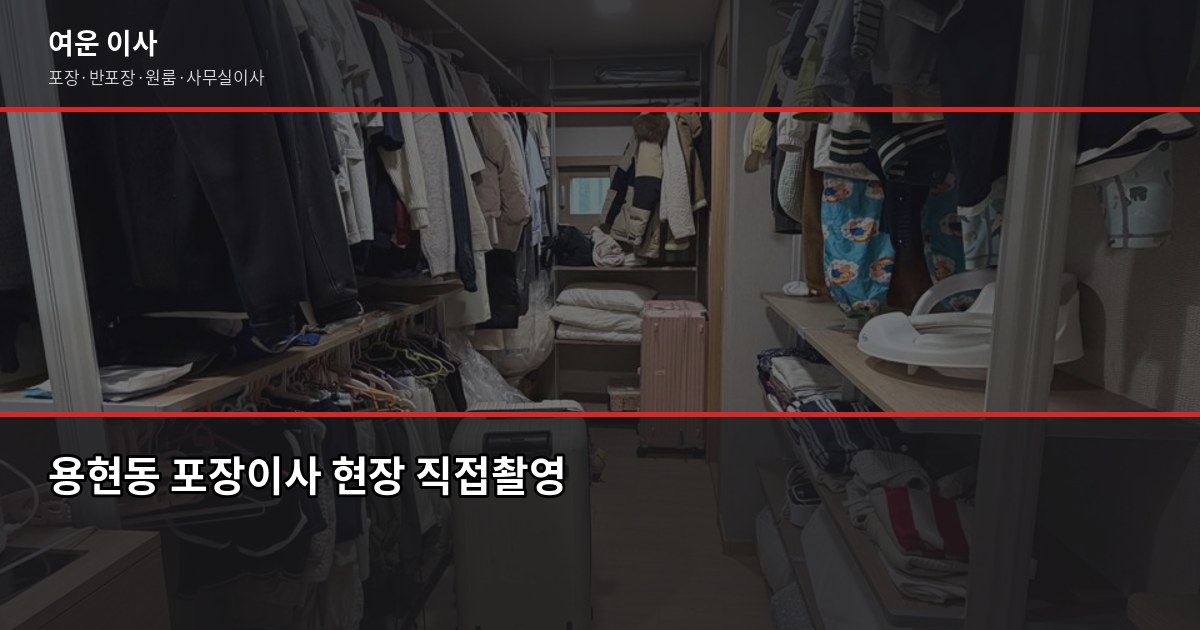 용현동 포장이사 전화번호, 비용과 견적 받는 법까지 1