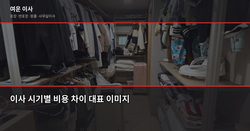 이사 언제 하는 게 좋을까? 시기별 비용 차이와 절약 타이밍 - 이사 시기별 비용 차이 대표 이미지